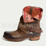 2017 Autumn And Winter Fashion Women's Boots Shoes Side With Low-Heeled Short-Sold Short-Shoe Belt Buckle Metal Side Pull HZ0115