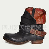 2017 Autumn And Winter Fashion Women's Boots Shoes Side With Low-Heeled Short-Sold Short-Shoe Belt Buckle Metal Side Pull HZ0115