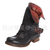 2017 Autumn And Winter Fashion Women's Boots Shoes Side With Low-Heeled Short-Sold Short-Shoe Belt Buckle Metal Side Pull HZ0115