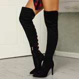 New Women's Boots 2025 Fashion Tips Behind The Hollow Height And Large Size 40-43 Women's Boots HZ0115