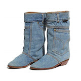 New Women's Boots Low-Rise With Cowboy Casual Cowboy Short Boots Ladies Autumn Winter Cowboy Boots HZ0115
