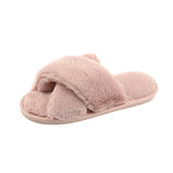 Autumn And Winter New Big Rabbit Velvet Cross With Couple Floor Cotton Slippers Indoor Warm Anti-Slip Cotton Slippers HZ0115