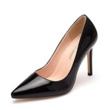 9 Cm Sexy Large-Size Pointed Single Shoes Red Leather Fine Heel Single Shoes Lady Tip Shoes Women's Shoes HZ0115