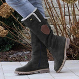 2025 New Long-Winded Snow Boots Side Zipper Tumbling Through The Round Head High-Clinity Lady Large-Size Snow Boots HZ0115