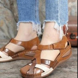 Women's Shoes Summer New Retro Round Head And Cross With Women's Sandals Large Size Women's Shoes HZ0115