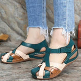 Women's Shoes Summer New Retro Round Head And Cross With Women's Sandals Large Size Women's Shoes HZ0115