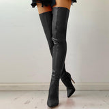 Autumn And Winter New Fashion Personality Slender Heel Side Zipper High Fine With Ladies Over The Knee Boots HZ0115