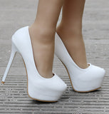 14 Cm White Heel Single Shoes Red Thin Heel Waterproof Table White Wedding Shoes Large High Heels Wedding Shoes HZ0115