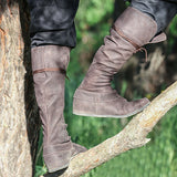 2025 Autumn And Winter New Pu Round Head In Front Of The Flat Bottom Lady Large Size Boots HZ0115