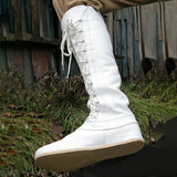 2025 Autumn And Winter New Pu Round Head In Front Of The Flat Bottom Lady Large Size Boots HZ0115