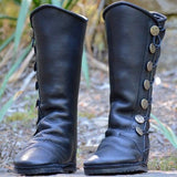 Wish2025 Autumn/Winter New Fan Low Square Zipper Big Button Metal Decoration Women's Boots HZ0115