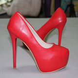 14 Cm White Heel Single Shoes Red Thin Heel Waterproof Table White Wedding Shoes Large High Heels Wedding Shoes HZ0115