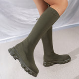 Autumn And Winter New Fashion Large-Size Women's Boots Elastic Flying Socks Cotton Cake Thick Bottom Martin Boots HZ0115