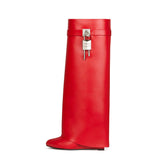 New Autumn And Winter New Locking Slope With Ladies Boots High Heel Tip One-Legged Women's Boots HZ0115