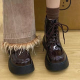 French Martin Boots Small Leather Shoes 2025 New Fashion Short Boots Net Red Dress With Thick-Sed Loose Cake Shoes HZ0115