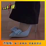 High-Heeled Tip Bows Light-Mouthed Single Shoes Spring And Autumn 2025 New Summer Korean Version Thin Senior Sense Of Women HZ0115