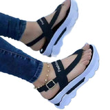 New Sandals Women's Autumn And Summer Leisure Daily Walking Clip Thick Soles Increase 43 Large Size Women's Shoes HZ0115