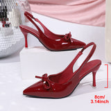 2025 Winter New Pointed Baot Loose Belt Behind The High Heel Single Shoes Direct Women's Shoes HZ0115