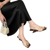 2025 New French Temperament With Square Slope And Niche Design And Commuting High Heel Sandals Woman HZ0115