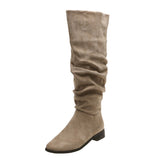 Western Boots Women's Autumn 2025 British Style Retro Thick And Sharp But Knee-High Boots HZ0115