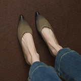 French Retro Wiping Pointy Light-Mouthed Single-Shoe Women 2025 New Comfortable Soft Leather Thick Heel Low-Heeled Single Shoes HZ0115
