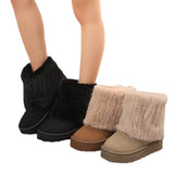 New Thick-Bottomed Round Head Rolls Hairy Short-Snow Boots Women's Pine Cake Bottom Warm Thick Cotton Shoes HZ0115