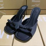 ZA Home 2025 New Women's Shoes Low Heel Temperament High Heels Black Baotou Behind Tripling Single Shoes HZ0115