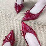 French Pointed High Heels 2025 Summer New Shallow Mouth Fine Heel Bow After The Air Wear A Hundred Temperament Single Shoes HZ0115
