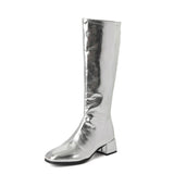 The Flat Head Golden Boots 2025 Spring And Summer New Zipper Coarse And High Boots Children HZ0115