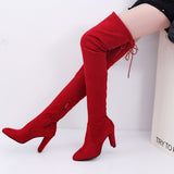 2025 New Autumn And Winter Large Size Over The Knee Boots High And Sharp Sharpened Zipper Women Boots HZ0115