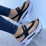 New Sandals Women's Autumn And Summer Leisure Daily Walking Clip Thick Soles Increase 43 Large Size Women's Shoes HZ0115