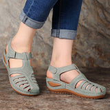2025 Summer New Large-Size Daily Leisure Bag Head With The Magic Sticker Women's Slope Sandals HZ0115