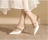 High-Heeled Shoes 2025 New Chinese Style Temperament Sharp Fine Heel Single Shoes Fashion Sexy Fine Heel Women's Shoes Tide HZ0115