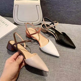 2025 Summer New Women's Fairies Coarse Heel One-Word With The Back Of The Air Cool Evening Shoes Single Shoes HZ0115