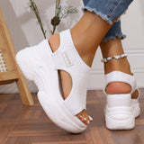 Large-Size Thick-Soled Sandals Women 2025 Summer New Fish Mouth Comfortable Flying Sports Casual Sandals HZ0115