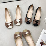 Square Single-Shoe Women's One-Legged Shallow Women's Shoes 2025 Autumn New Evening Wind French Bow Bean Shoes HZ0115