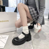 Spring And Summer 2025 JK Uniform Shoes To Increase The Thick Bottom Of The Student Mary Jane High-Heeled Retro Single Shoes English HZ0115