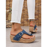 New Thick-Soled Women's Shoes In The Summer Of 2025 Large-Size Wish Slopes And Women's Toe Slippers HZ0115