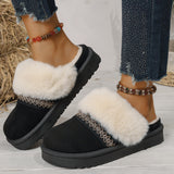 National Cotton Slippers Lady Winter Home Wearing Retro Anti-Slip Thick Bottom Plus Velvet Warm Moon Shoes HZ0115