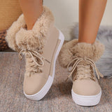In The Autumn And Winter Of 2025, The New Large-Size Fur-Snow Boots Are Taut With Thick-Bottomed Round Head Ladies Cotton. HZ0115