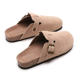 Large-Size Boken Baotou Half Dragged A Foot Pedaled Sandals Women Wear Round Head Half-Dragging Shoes HZ0115