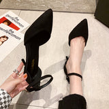 One-×Ölink Buckle Single Shoe 2025 New Spring And Autumn High Heels Women Pointed Black Fine And Professional OL Women's Trend HZ0115