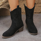 2025 New Autumn And Winter Women's Boots Large-Size Pure Color Fashion Coarse And Pointed Martin Boots HZ0115