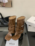 Small Design Rider Boots 2025 New Square Head Thick And High Fashion Cool Boots Woman HZ0115