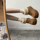 Cotton Boots Women 2025 Winter New Super Fire Retro Plus Velvet Small Thick Bottom Leisure Warm Snow Boots Winter HZ0115