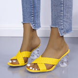 Crystal And High-Heery Slippers Women Font Cross-Woven With Women Cool Drag Women Slippers HZ0115