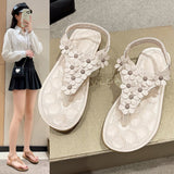 2025 Large-Size New Flat Women's Shoes Bohemian Flower Sandals Toe Loose With Casual Shoes HZ0115