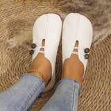 2025 Summer New Soft Leather Flat Soles Women's Round Head Shallow One-Foot Pedal Large Women's Shoes HZ0115