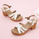 Sandals Women In The Summer Of 2025 New Korean Version Of The Fish Mouth Coarse Buckle With Large-Size High-Heeled Sandals HZ0115