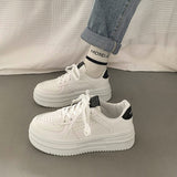 Thick-Bottomed Small White Shoes Women In The Autumn Of 2025 New Korean Version Of Loose Cake Casual Sneakers Students Tie Board Shoes HZ0115